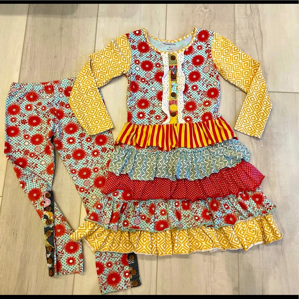 Size 7 Mustard Pie dress set Vguc